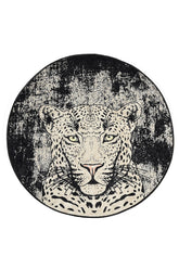 Covoras baie TIGER DJT, 100x100 cm, forma rotunda, poliester, multicolor