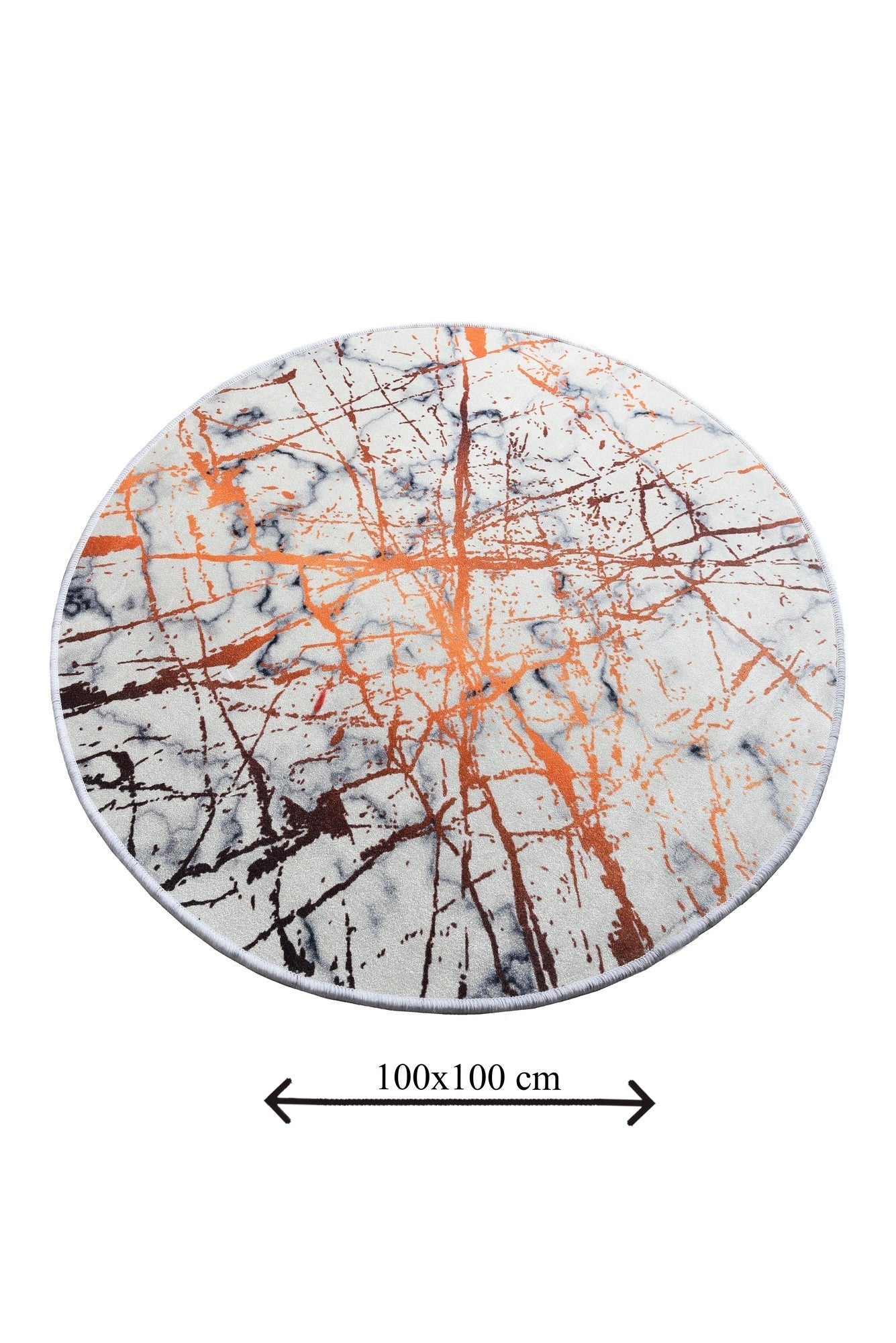 Covoras baie SHINE DJT, 100x100 cm, forma rotunda, poliester, multicolor