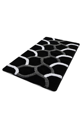 Covoras baie 359CHL1963, 70x120 cm, forma dreptunghiulara, acril, negru