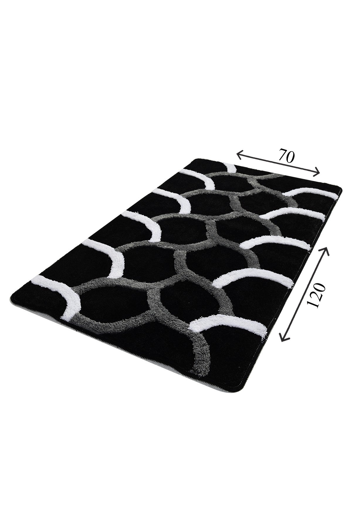 Covoras baie 359CHL1963, acril, negru, 70×120 cm