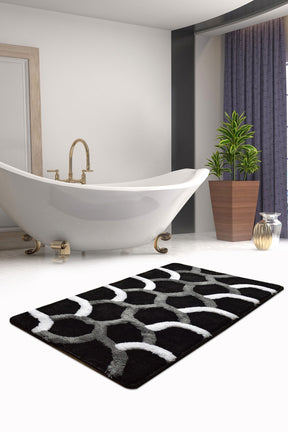 Covoras baie 359CHL1963, acril, negru, 70×120 cm