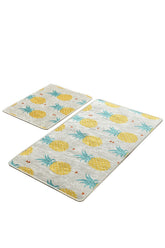 Set 2 covorase baie ANANAS DJT, forma dreptunghiulara, poliester, multicolor
