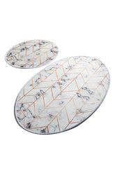 Set 2 covorase baie MOREA DJT, forma ovala, poliester, multicolor