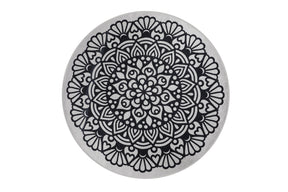 Covoras baie KOZZY, 140x140 cm, forma rotunda, poliester, negru