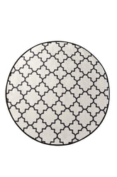 Covoras baie KUPA, 140x140 cm, forma rotunda, poliester, crem/negru