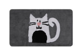 Covoras baie PINK NOSE, 70x120 cm, forma dreptunghiulara, poliester, gri/alb