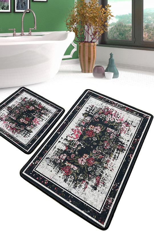 Set 2 covorase baie ARROSA, forma dreptunghiulara, poliester, multicolor