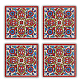 Set 4 suporturi pahare TAB218511654, multicolor, piatra naturala, 10x1 cm