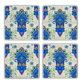 Set 4 suporturi pahare 366TYR1115, multicolor, piatra naturala, 10x1 cm