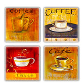 Set 4 suporturi pahare 366TYR1167, multicolor, piatra naturala, 10x1 cm