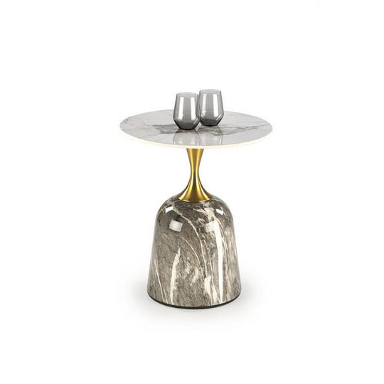 Masuta ROSA, alb/gri, ceramica/metal, 50x50x59 cm