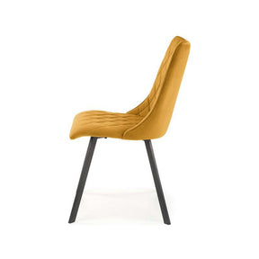 Scaun tapitat K450, galben, stofa catifelata, 44x58x85 cm
