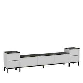 Comoda TV IMAJ, alb/negru, PAL melaminat, 180x35x42 cm