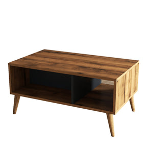 Set mobila living 389MZA2119, 3 piese, nuc/gri antracit, PAL melaminat