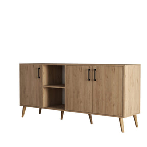 Set mobila living 389MZA2122, 3 piese, stejar, PAL melaminat