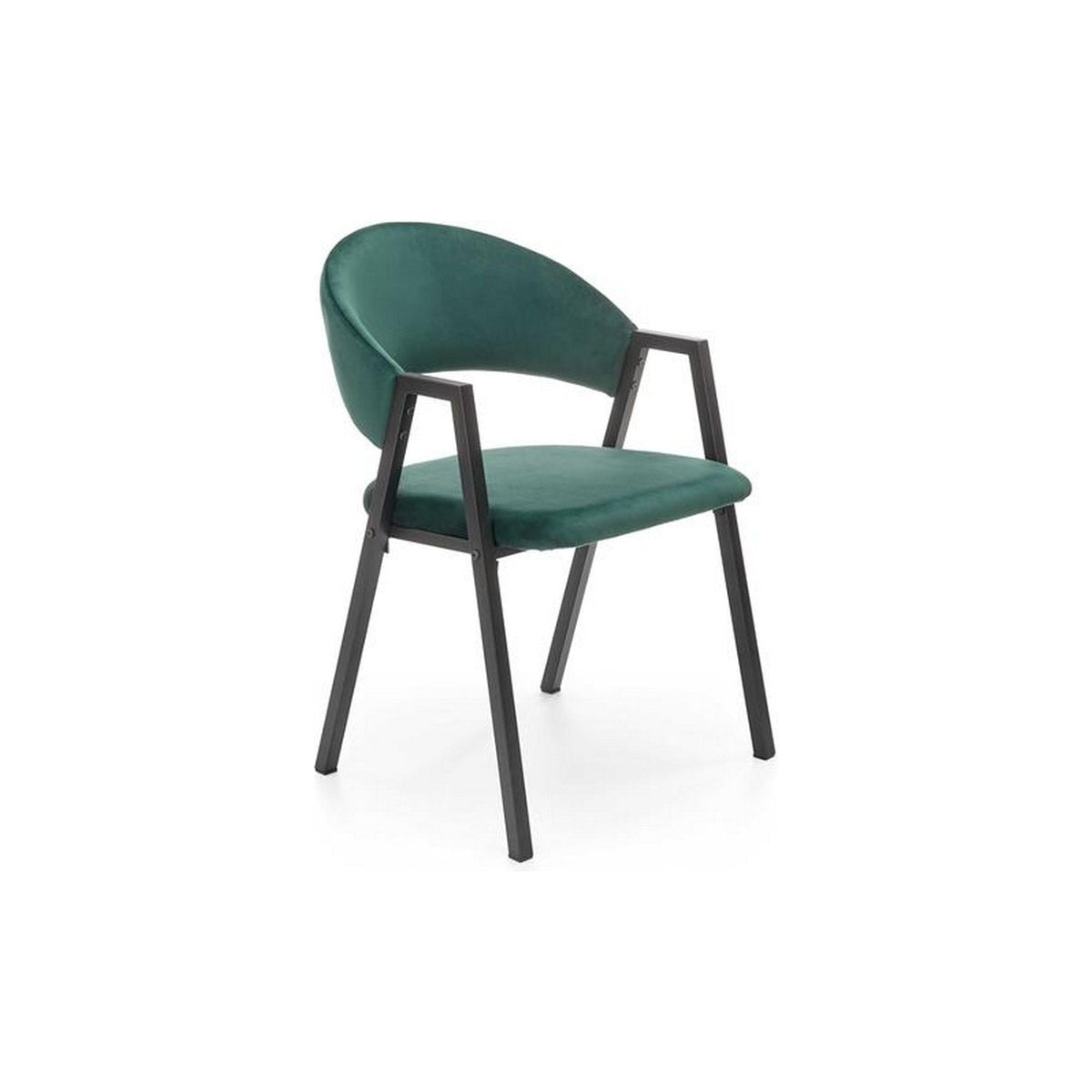 Scaun K473, stofa catifelata verde inchis, 54x58x82 cm