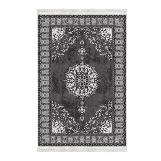 Covor ALN900615GR02, 80x150 cm, forma dreptunghiulara, poliester, gri