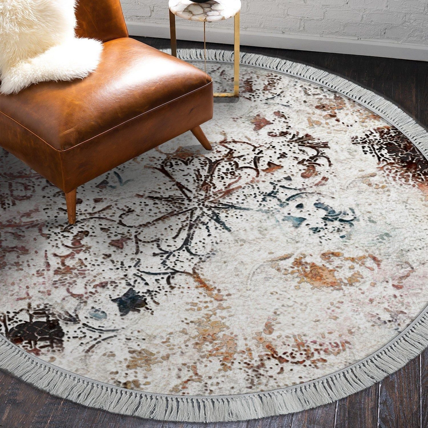 Covor, 160x160 cm, forma rotunda, poliester 100%, multicolor, ALN400609RN12