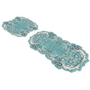 Set 2 covorase baie 21014915TR, forma atipica, poliester, turcoaz