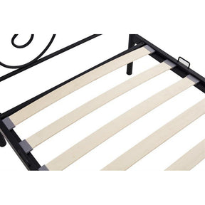 Pat PANAMA 90, negru, cadru metalic, 94x209x93 cm