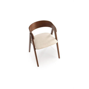 Scaun K562, nuc/bej deschis, lemn/placaj/stofa, 55x49x75 cm