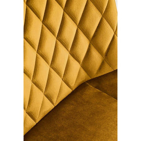 Scaun rotativ K520, galben/negru, stofa catifelata/metal, 45x63x80 cm