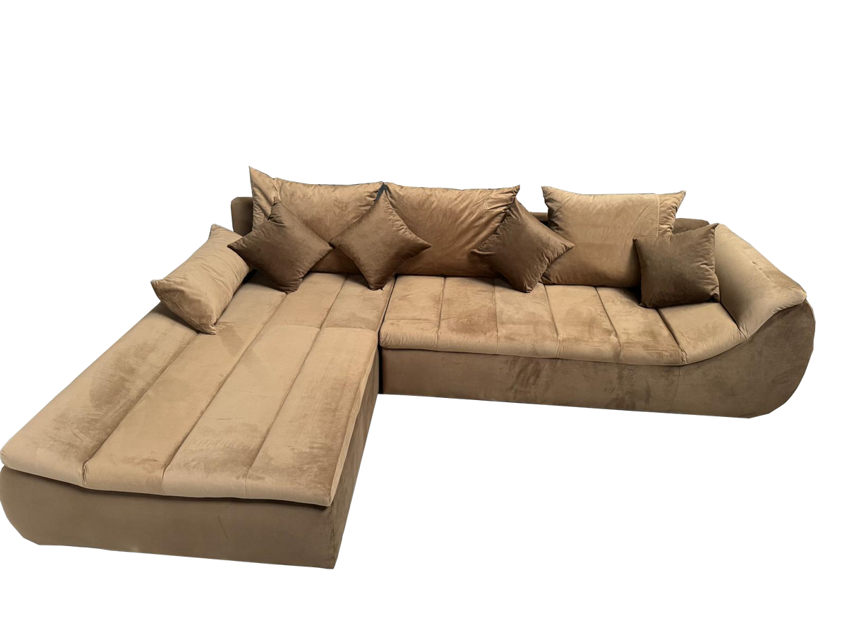 Coltar extensibil ROSARIO - OANA, bej / maro, 300x200x76 cm