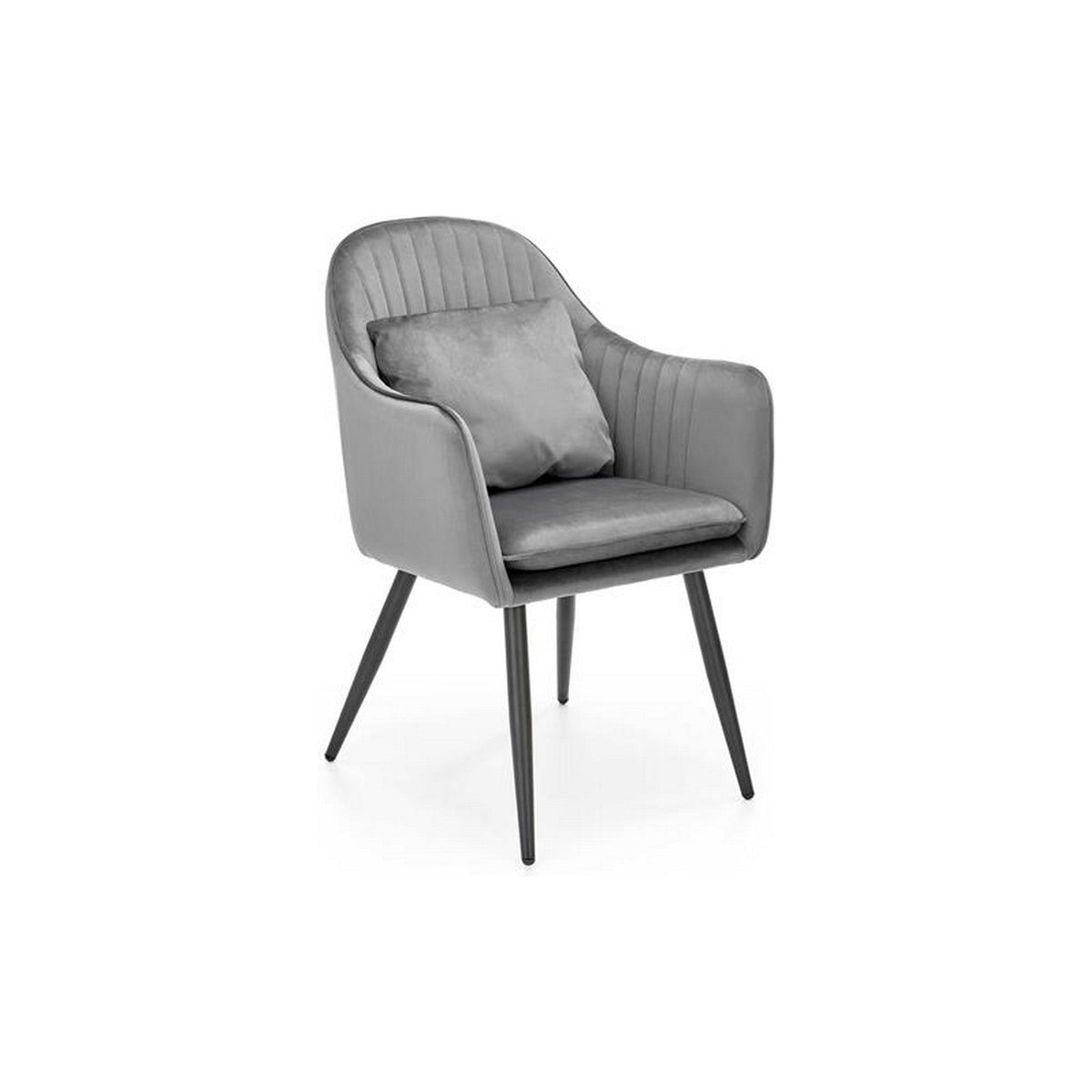 Scaun K464, stofa catifelata gri, 58x59x84 cm