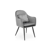 Scaun K464, stofa catifelata gri, 58x59x84 cm