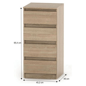 Comoda cu sertare HANY NEW 009, PAL laminat, stejar sonoma, 45,2x49x95,4 cm