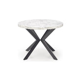 Masa extensibila PERONI, alb/gri/negru, PAL furniruit /otel, 100/250x100x75 cm
