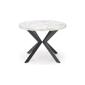 Masa extensibila PERONI, alb/gri/negru, PAL furniruit /otel, 100/250x100x75 cm