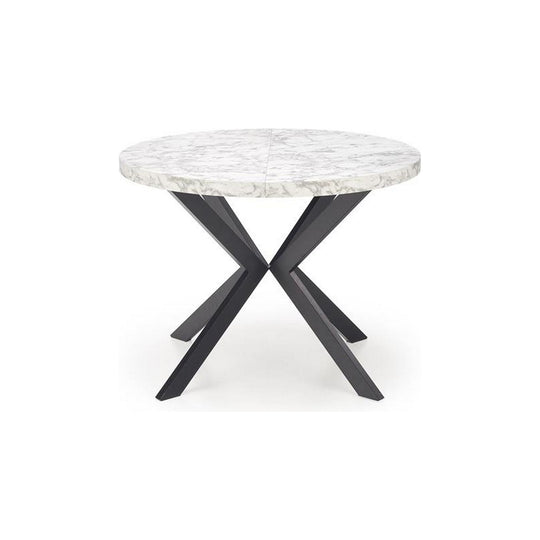 Masa extensibila PERONI, alb/gri/negru, PAL furniruit /otel, 100/250x100x75 cm