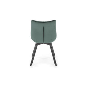 Scaun tapitat K520, verde/negru, stofa catifelata, rotativ, 45x63x80 cm