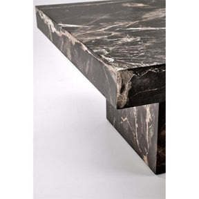 Masuta de cafea MONOLIT, marmura neagra furniruit, 80x41 cm