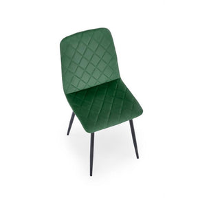 Scaun K525, verde inchis/negru, stofa catifelata/metal, 45x55x89 cm