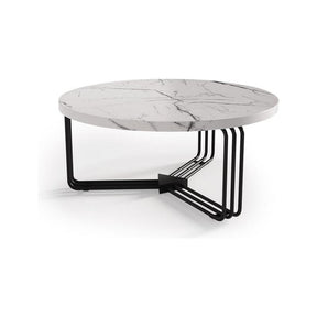 Masuta cafea ANTICA, marmura alba/negru, 80x36 cm