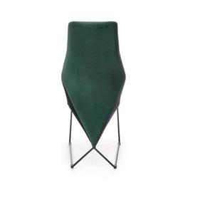 Scaun tapitat K485, verde inchis, stofa catifelata, 44x63x96 cm