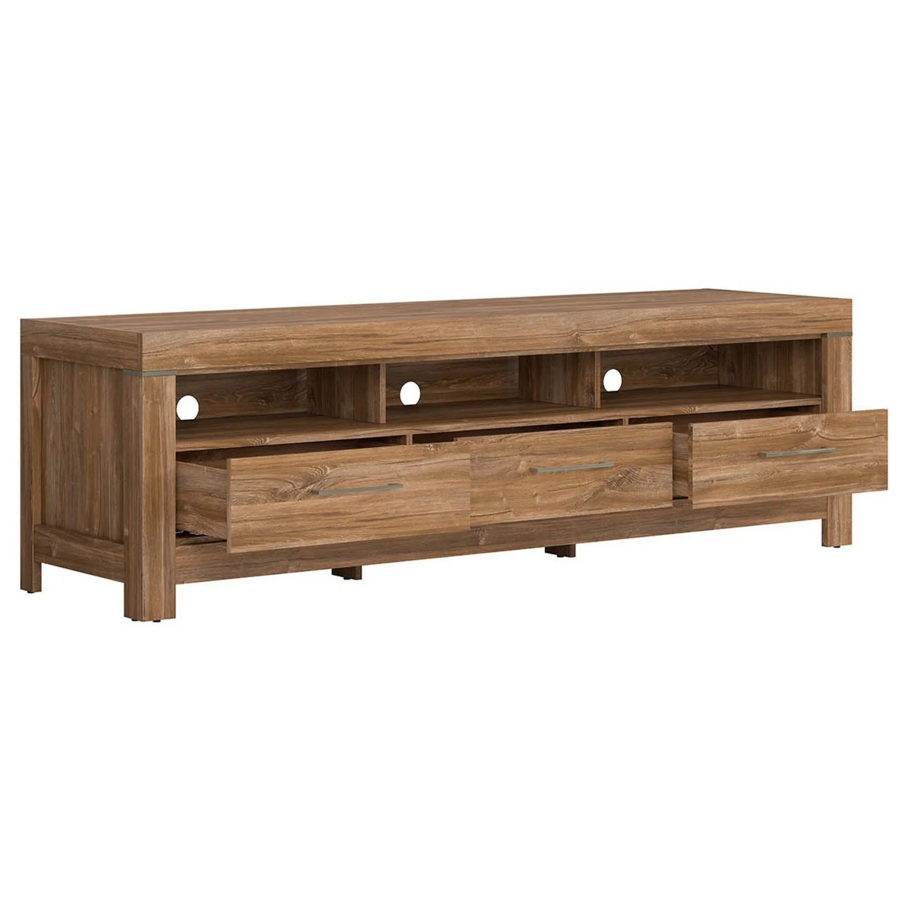 Comoda TV GENT, stejar, PAL, cu iluminare LED, 200x54x60 cm