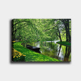 Tablou 441HPE1638, verde, panza/lemn, 100x70 cm