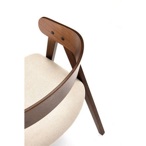 Scaun K562, nuc/bej deschis, lemn/placaj/stofa, 55x49x75 cm
