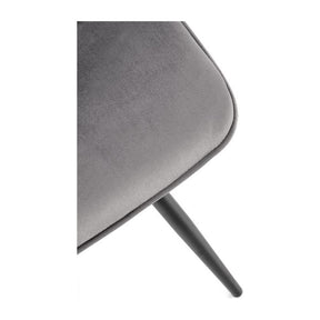 Scaun tapitat K521, gri/negru, stofa catifelata, 46x58x83 cm