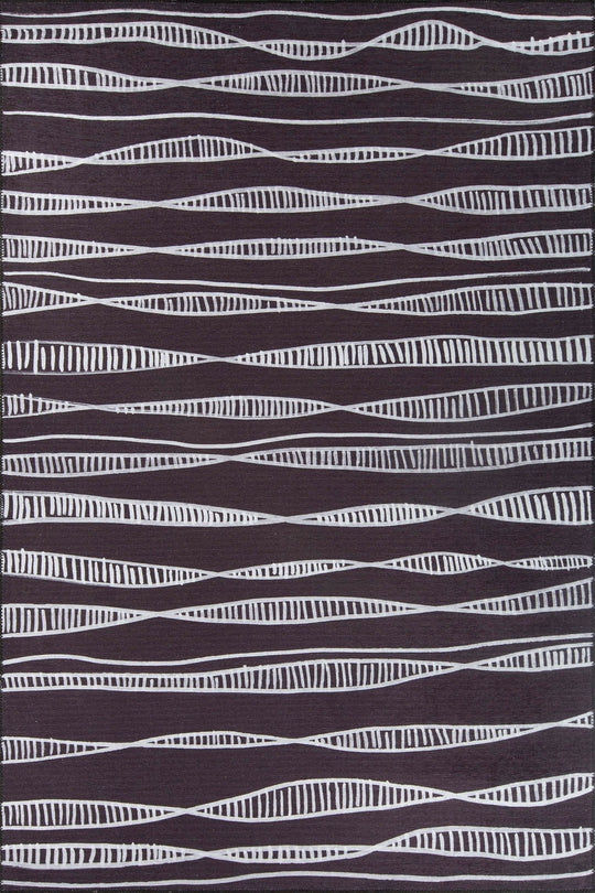 Covor ADA, 75x150 cm, forma dreptunghiulara, poliester, negru/alb, AL 299