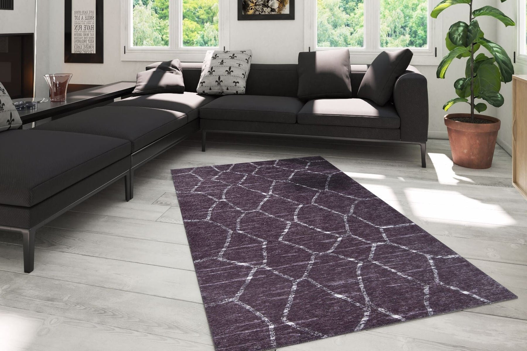 Covor ADA, 75x150 cm, forma dreptunghiulara, poliester, multicolor, AL 326