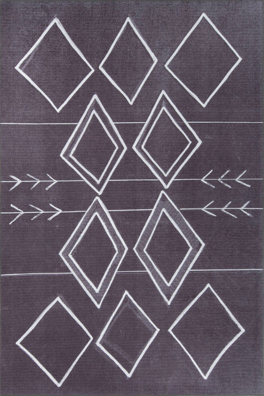 Covor ADA, 75x150 cm, forma dreptunghiulara, poliester, negru/alb, AL 297