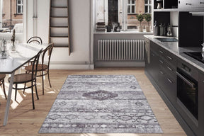 Covor SOUL CHENILLE, 75x150 cm, forma dreptunghiulara, poliester, gri, AL 225
