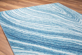 Covor FUSION CHENILLE, 75x150 cm, forma dreptunghiulara, poliester, albastru/alb, AL 268