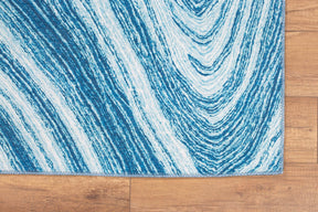 Covor FUSION CHENILLE, 75x150 cm, forma dreptunghiulara, poliester, albastru/alb, AL 268