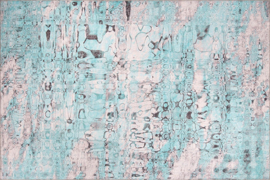 Covor FUNK CHENILLE, 75x150 cm, forma dreptunghiulara, poliester, turcoz/roz, AL 205