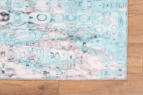 Covor FUNK CHENILLE, 75x150 cm, forma dreptunghiulara, poliester, turcoz/roz, AL 205